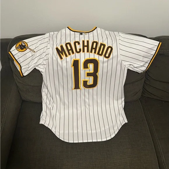 Nike Authentic San Diego Padres Manny Machado #13 Baseball Jersey Men’s Sz: L - Picture 4 of 9